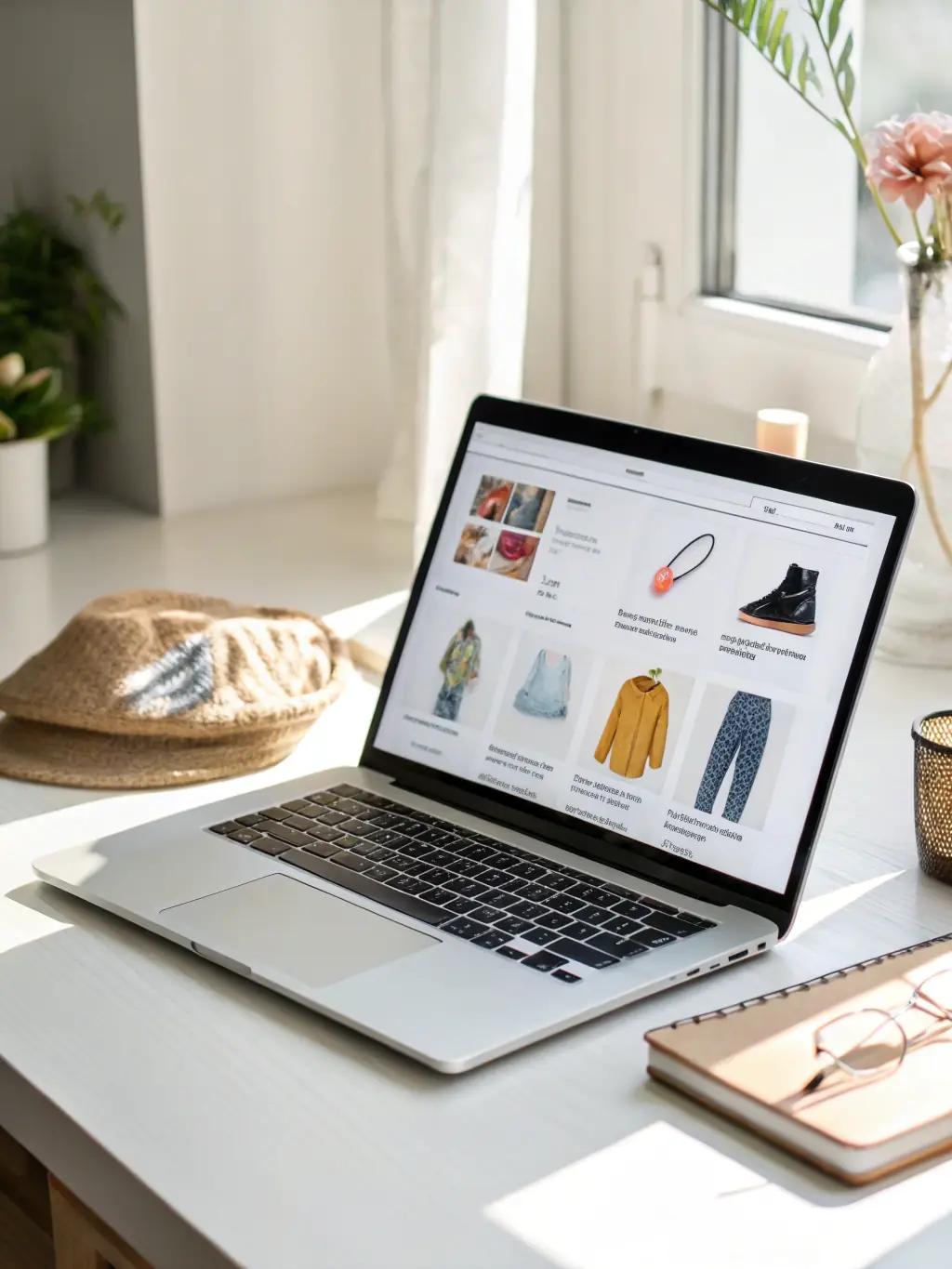 A modern, responsive website displayed on various devices, showcasing a small shop's online storefront. The website features a clean design and easy navigation.