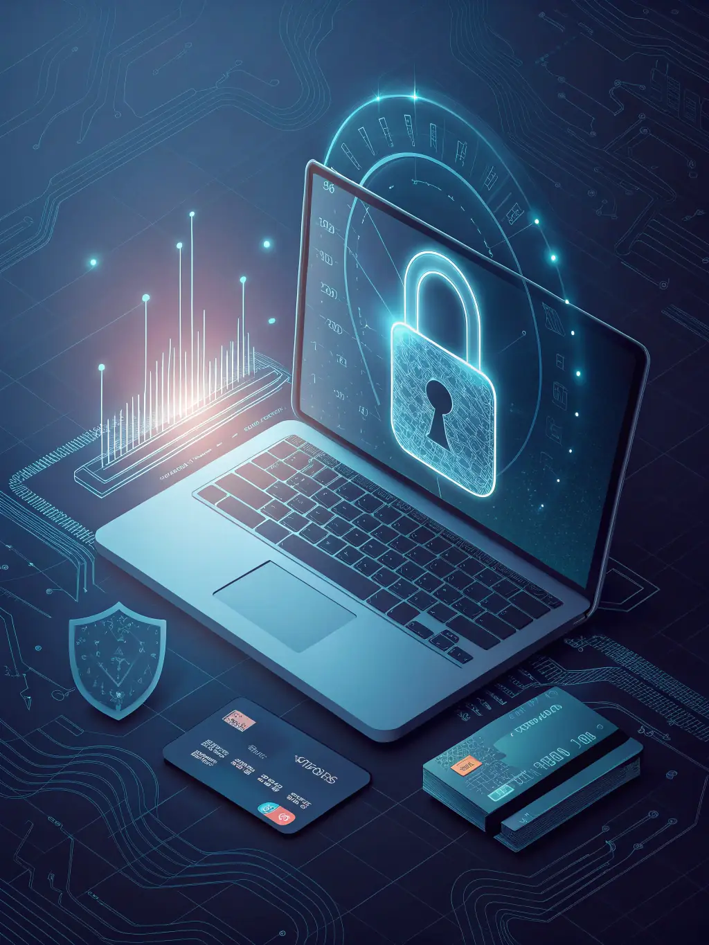 An illustration of a secure payment gateway, emphasizing the safety and reliability of online transactions.