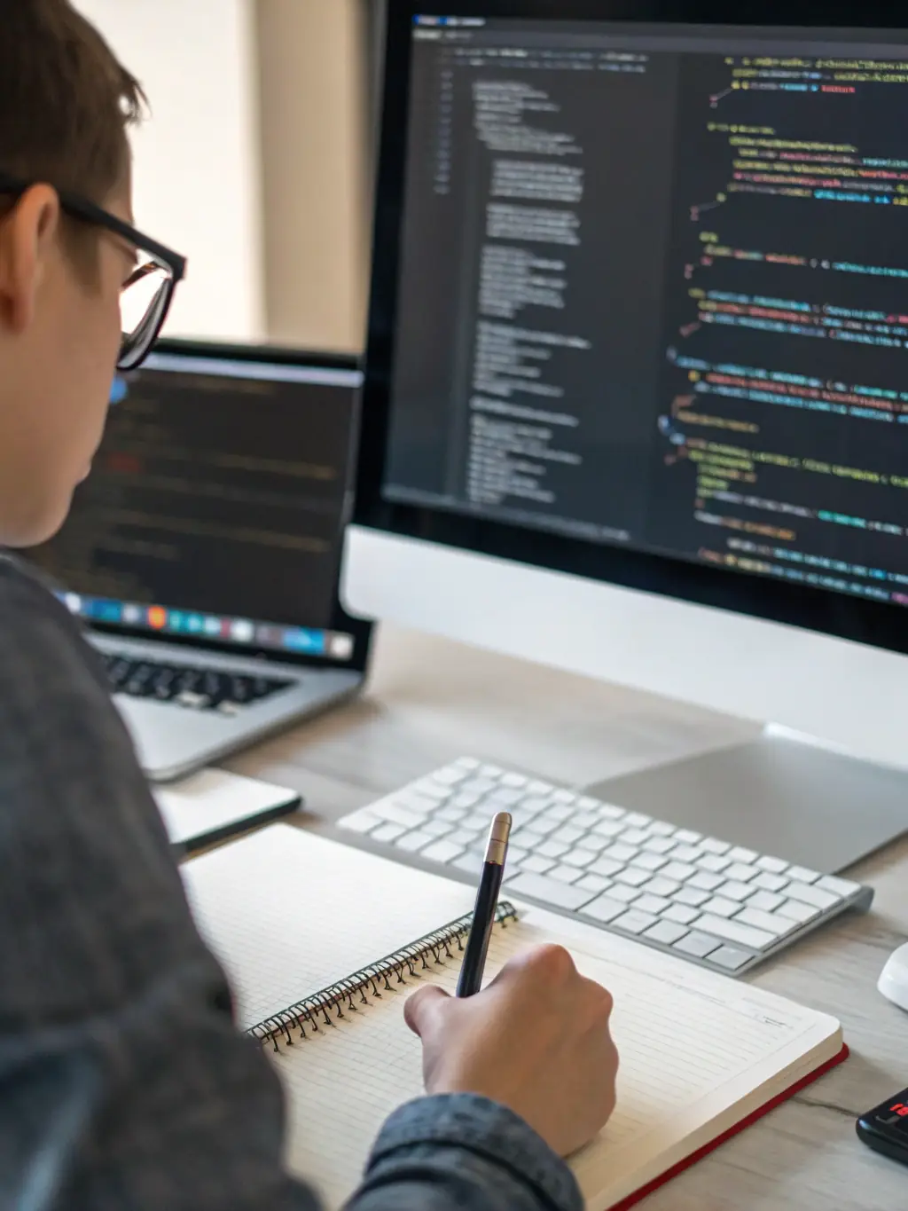 A developer coding a website on a laptop, highlighting the technical expertise behind creating functional and responsive websites.